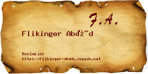 Flikinger Abád névjegykártya